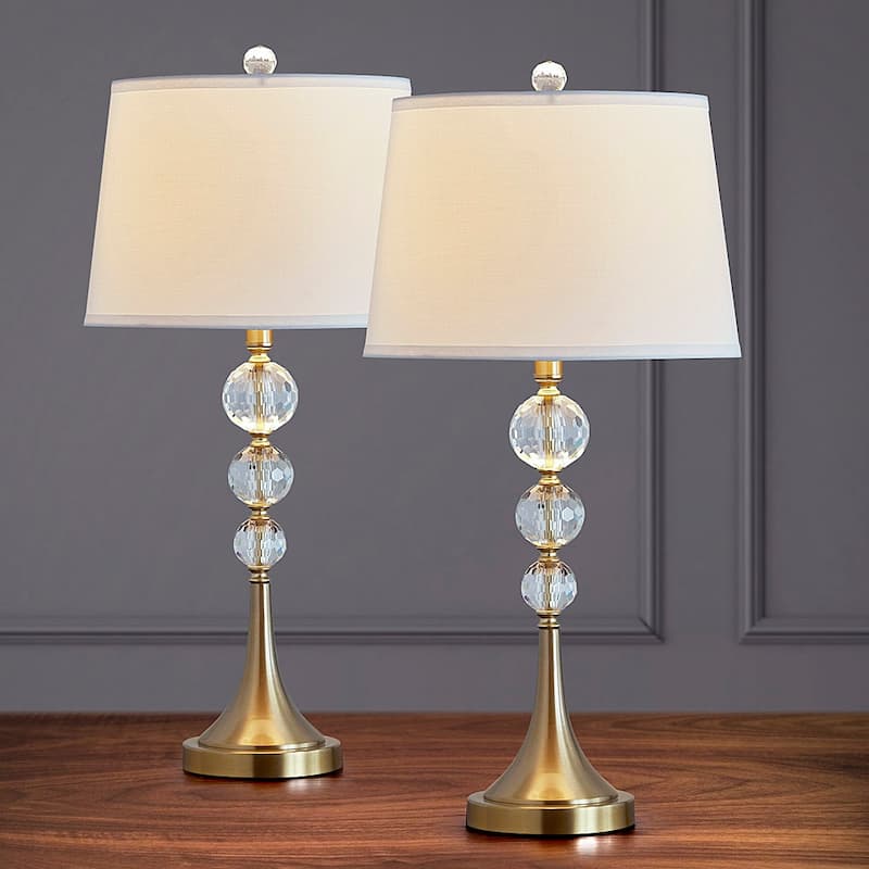 Madison 27-inch Crystal Ball Metal Table Lamp (Set of 2)