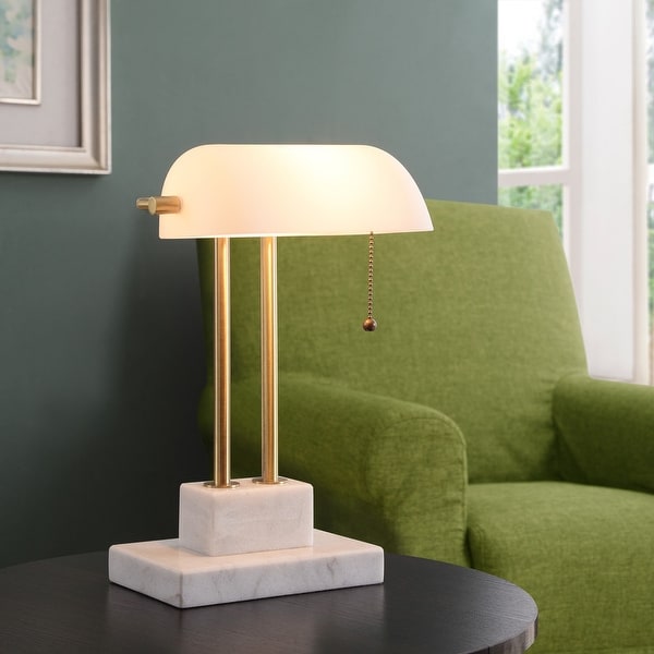Ensemble Desk Lamp - Antique Brass with Marble Base. Opens flyout.