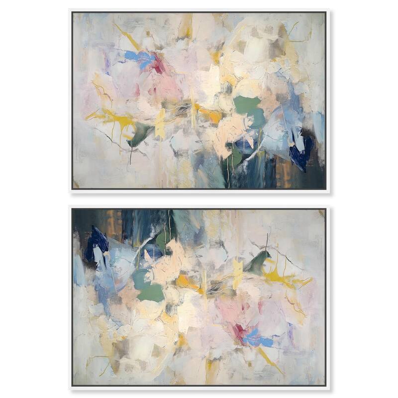 Flower Impressions Canvas by Art Remedy - 45" x 30" - White