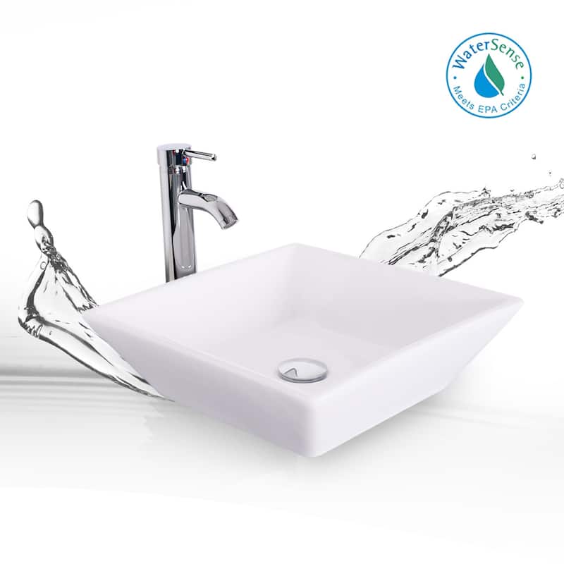 36" Bathroom Vanity Set Organizer Top Vessel Sink W/ Faucet Drain Cabinet Combo