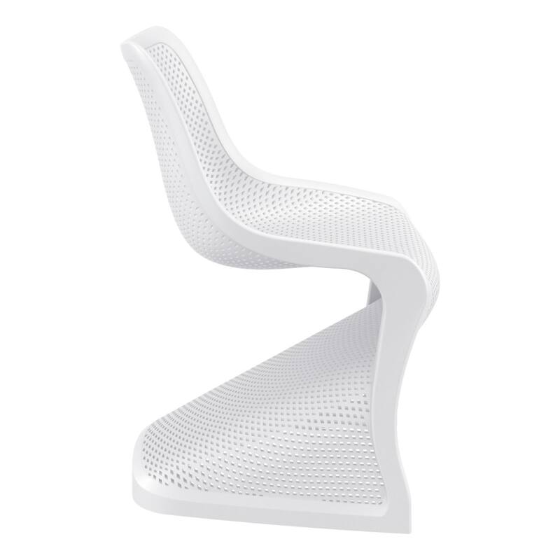 33.5" White Outdoor Patio Dining Chair