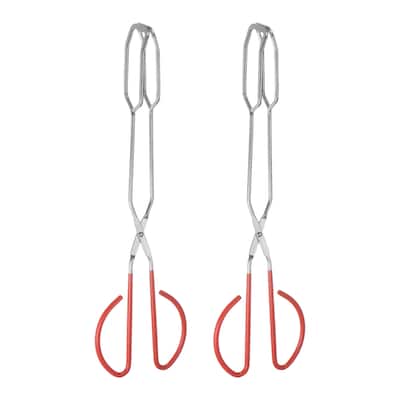 2pcs Stainless Steel Scissor Tongs 16" Barbecue Grilling Tongs with Handle