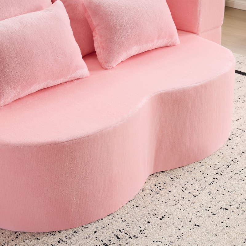 Queen Foldable Sleeper Sofa, Floor Couch Sofa Bed, High-Density Foam Convertible Lounge Sofa Loveseat