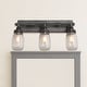 preview thumbnail 2 of 6, Carbon Loft Vawdrey 3-light Black Wall Sconces Vanity Lights Bathroom