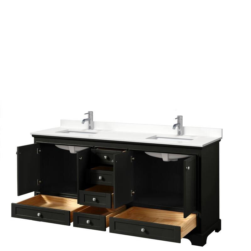 Deborah 72-inch Double Vanity, Quartz Top
