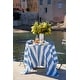 preview thumbnail 6 of 16, Couleur Nature St. Tropez Tablecloth - Blue Stripes - 59" x 59"