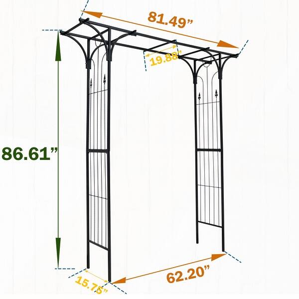 Metal Garden Arch Garden Arbor Trellis for Climbing Plants - Bed Bath ...