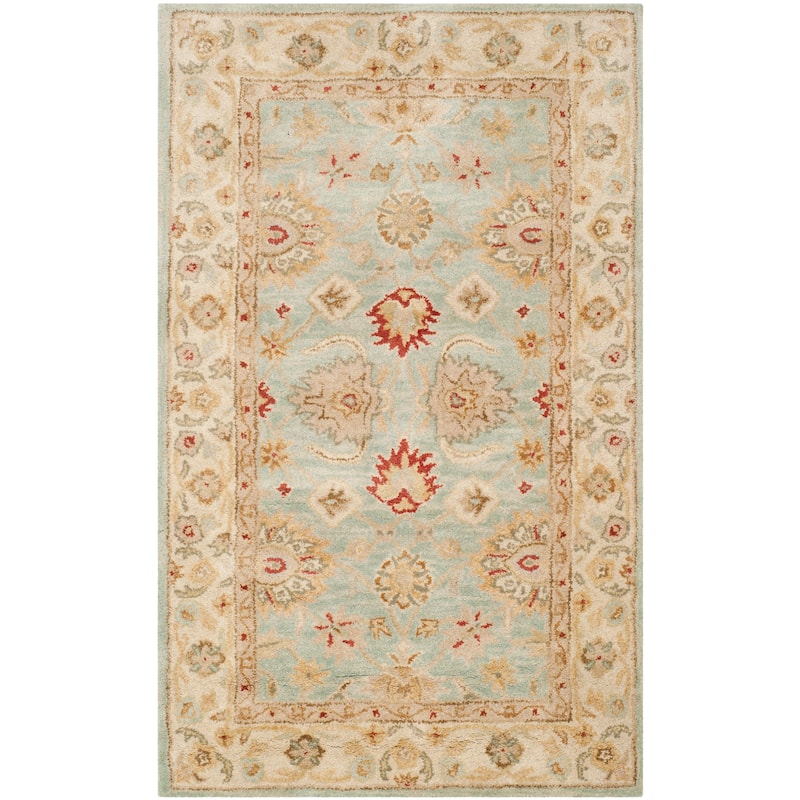 SAFAVIEH Handmade Antiquity Maysoun Traditional Oriental Wool Area Rug - 4' x 6' - Grey Blue/Beige