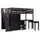 preview thumbnail 52 of 56, Twin Loft Bed w/Stairs, Bookshelf, Drawers, Desk & Wardrobe, Space-Saving for Kids & Teens.