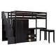 preview thumbnail 13 of 17, Twin Loft Bed with Stairs, Drawers, Desk & Wardrobe for Kids & Teens, Espresso
