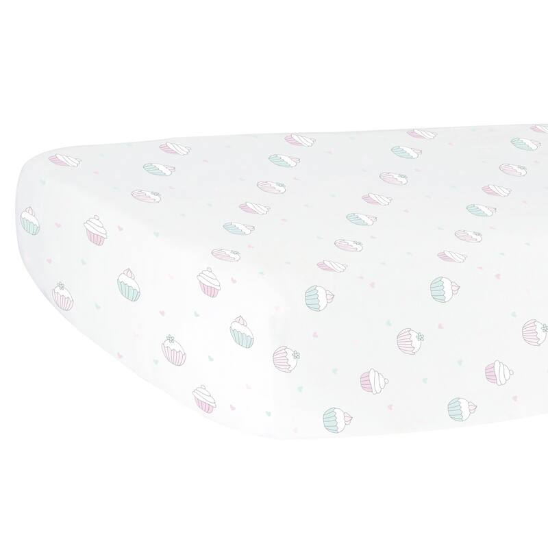 Hello Spud Cupcake Fitted Crib Sheet 52"x 28" x 9" Bed Bath