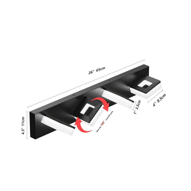 25" 4-Light LED Modern Bathroom Vanity Light Fixture