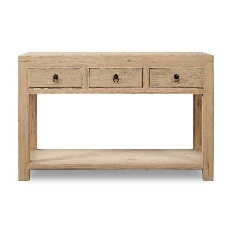 Capri 3 drawers sideboard weathered natural pinewood 51 inches - Brown