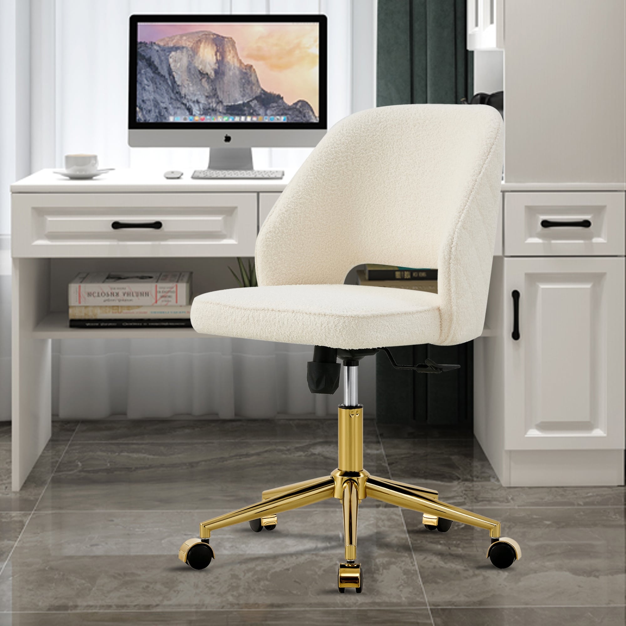 White velvet desk hotsell chair