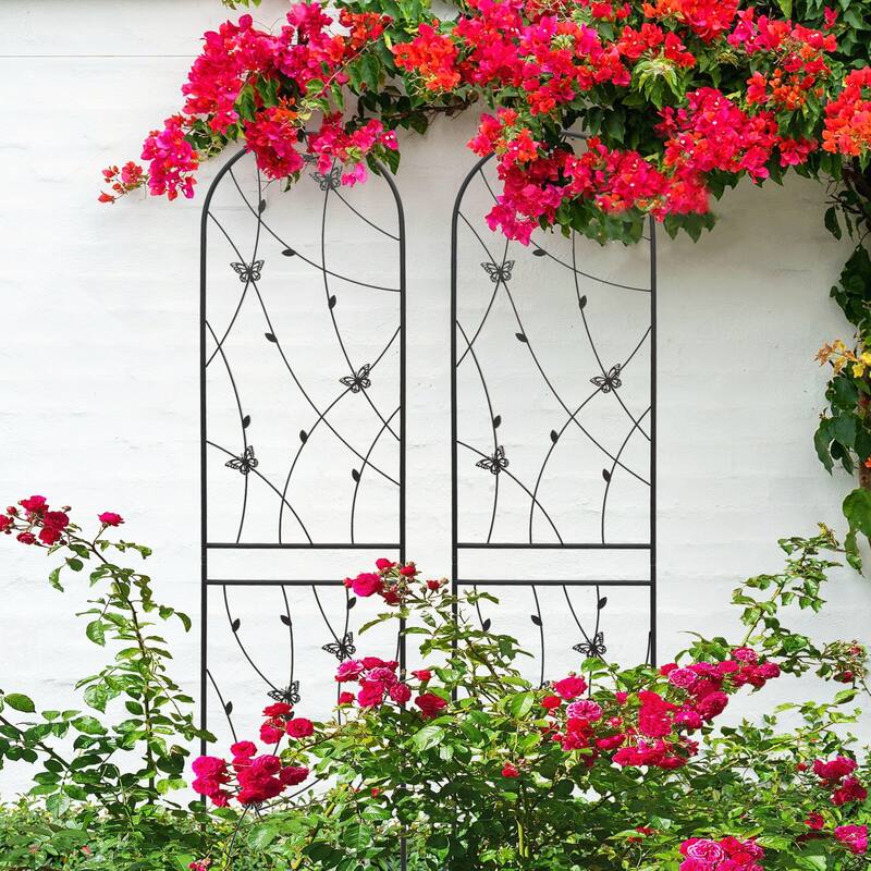 4 Pack Metal Garden Trellis 86.7in x 19.7in Rustproof Trellis