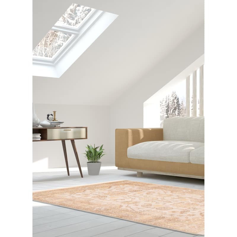 ECARPETGALLERY Hand-knotted Royal Oushak Light Grey Wool Rug - 3'10 x 5'9