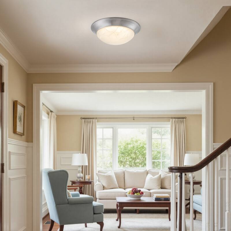 Modern Satin Nickel 3CCT Dimmable Integrated LED Flush Mount Ceiling Light