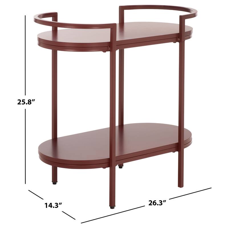 SAFAVIEH Home Inessa 2 Tier Bar Cart - 26"W x 14"D x 26"H