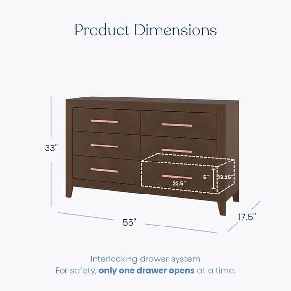 dimension image slide 0 of 2, Child Craft Kieran 6-Drawer Double Dresser
