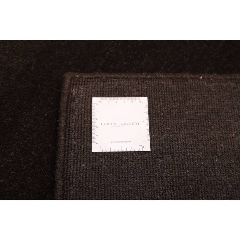 ECARPETGALLERY Hand Loomed Kashkuli Gabbeh Black Wool Rug - 5'0 x 6'11