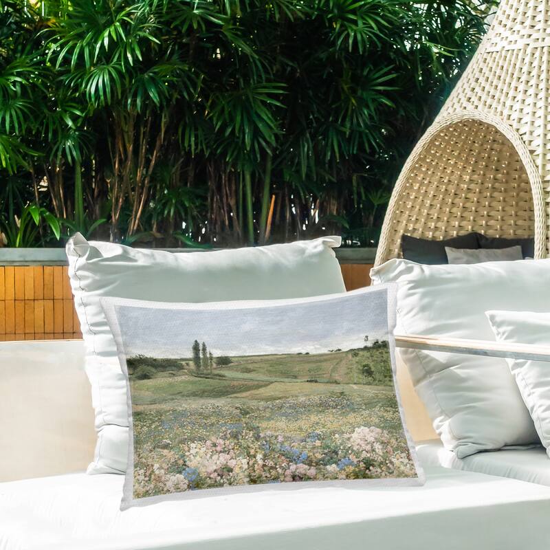 Stupell Charming Pastoral Meadow View Printed Outdoor Throw Pillow Design by Amber Sterling