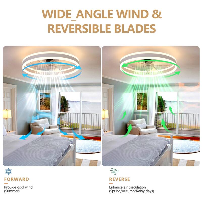 19.7'' Ceiling Fan with Lights Dimmable LED