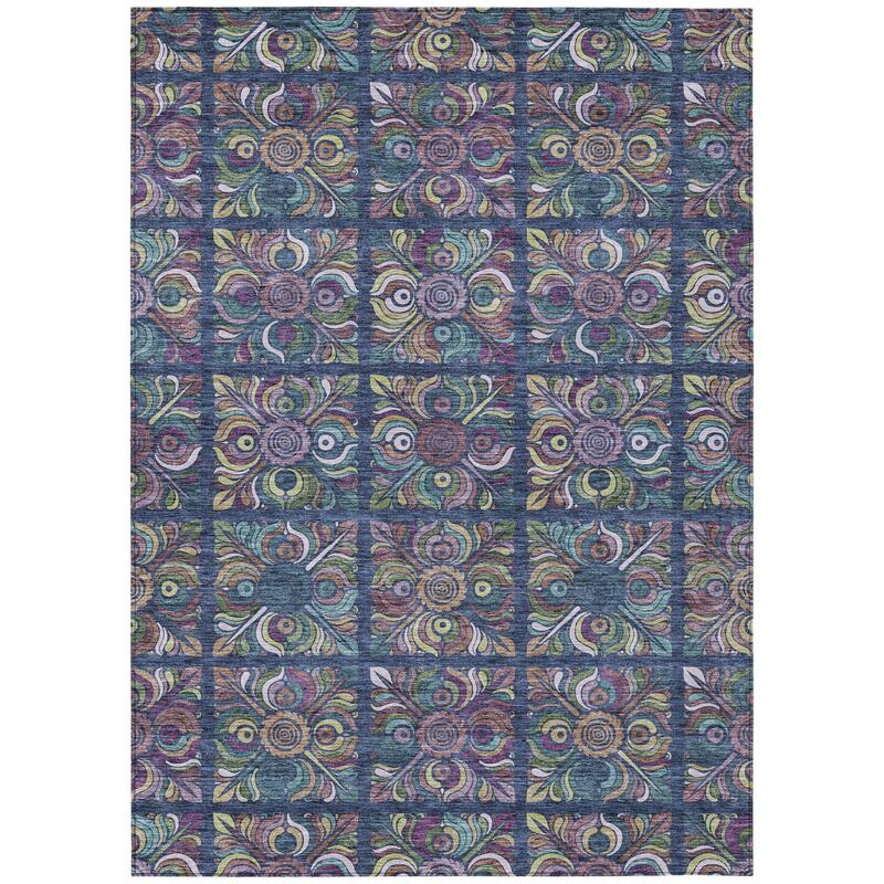 HomeRoots Medallion Transitional Rectangle Outdoor Rug
