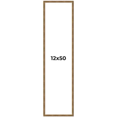 12x50 Frame Gold Solid Wood Picture Frame - Complete Modern Photo