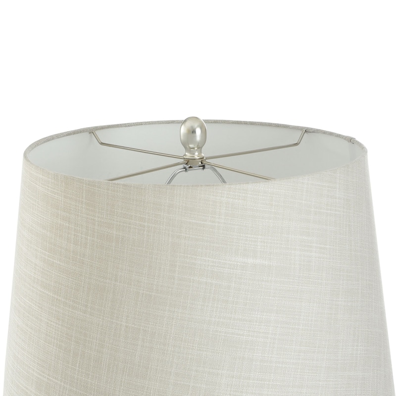 Roanoke Brown Table Lamp - Polyresin with Faux Wood Brush Finish - Cream Shade