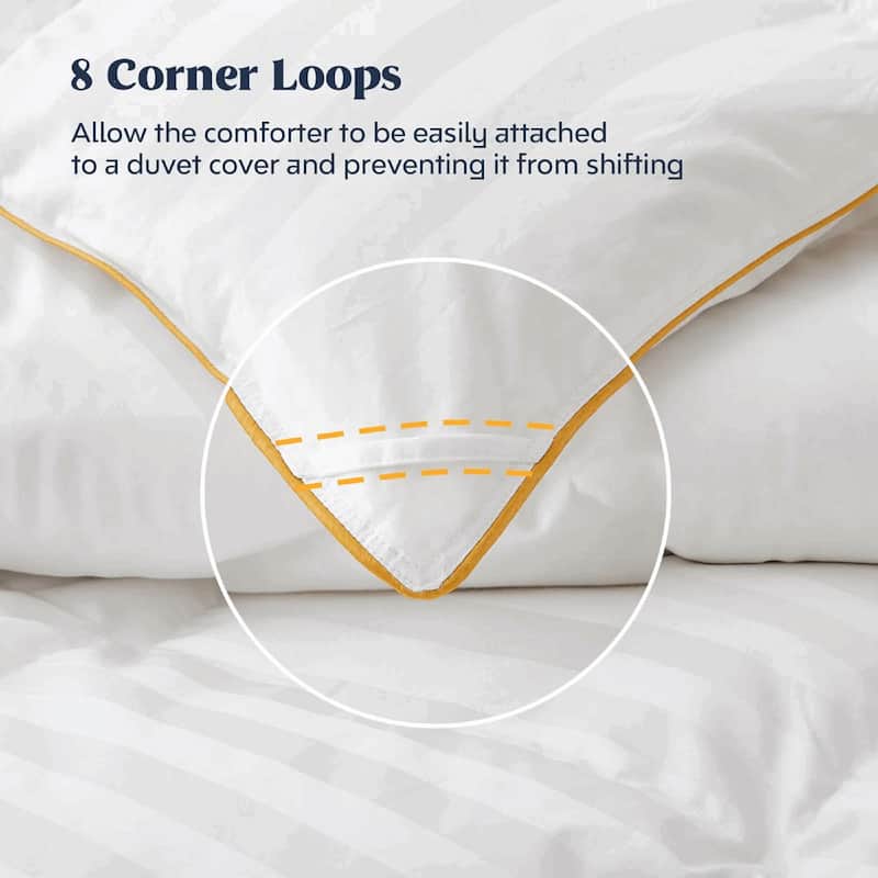 All Season 600 Fill Power 500 TC White Goose Down Comforter Duvet Insert