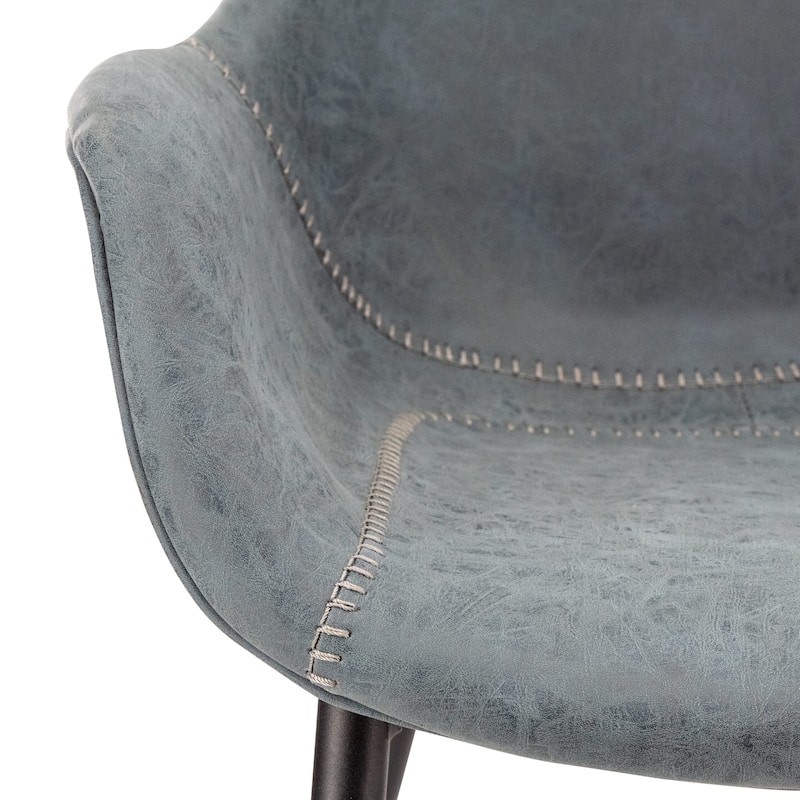Markley Leather Dining Chair with Iron Legs Set of 4 Modern Accent Armchair