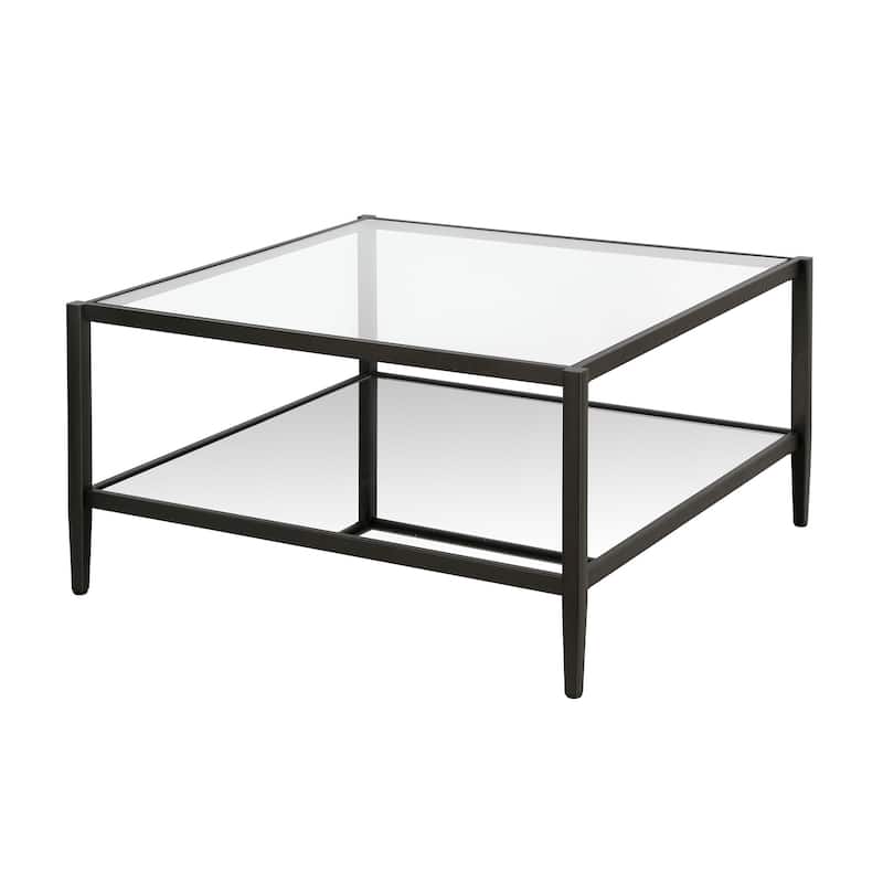 Hera Square Coffee Table with Mirror Bottom Shelf