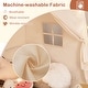 preview thumbnail 7 of 6, Beige Extra Large Playhouse Tent with String Lights Perfect for 3 Kids - 62" x 38.5" x 58" (L x W x H)