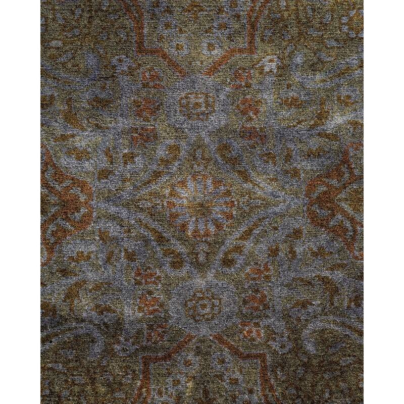 Overton Hand Knotted Wool Vintage Inspired Modern Contemporary Overdyed Brown Area Rug - 2' 7" x 4' 4"