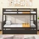 preview thumbnail 2 of 7, Espresso Twin over Twin Rubber Wood Bunk Bed with Trundle and Ladder