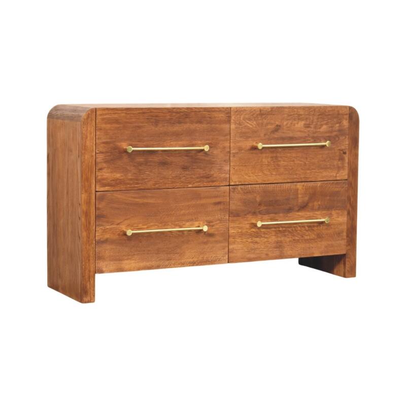 Artisan Furniture Solid Wood Oak line Four Drawer Chest ,Brown with 4-Drawers
