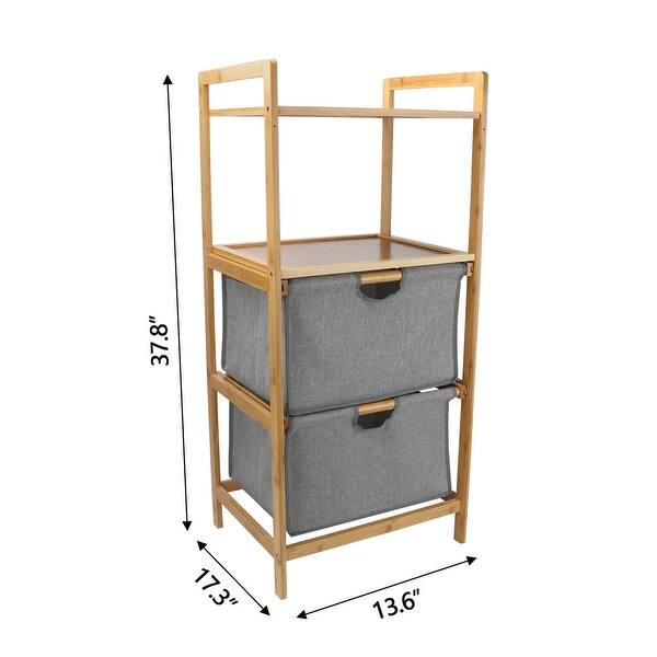 4-Tier Bamboo Storage Rack Organizer Gray - Bed Bath & Beyond - 36780171