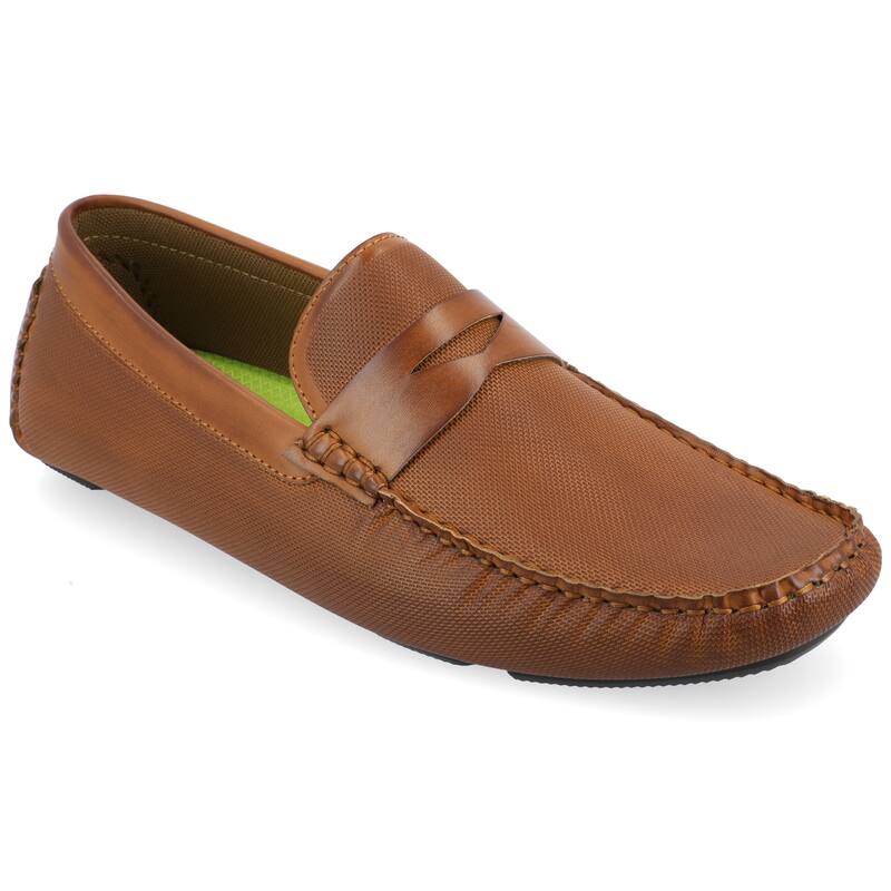 Vance Mens Isaiah Slip-on Driving Loafer - Cognac - 12