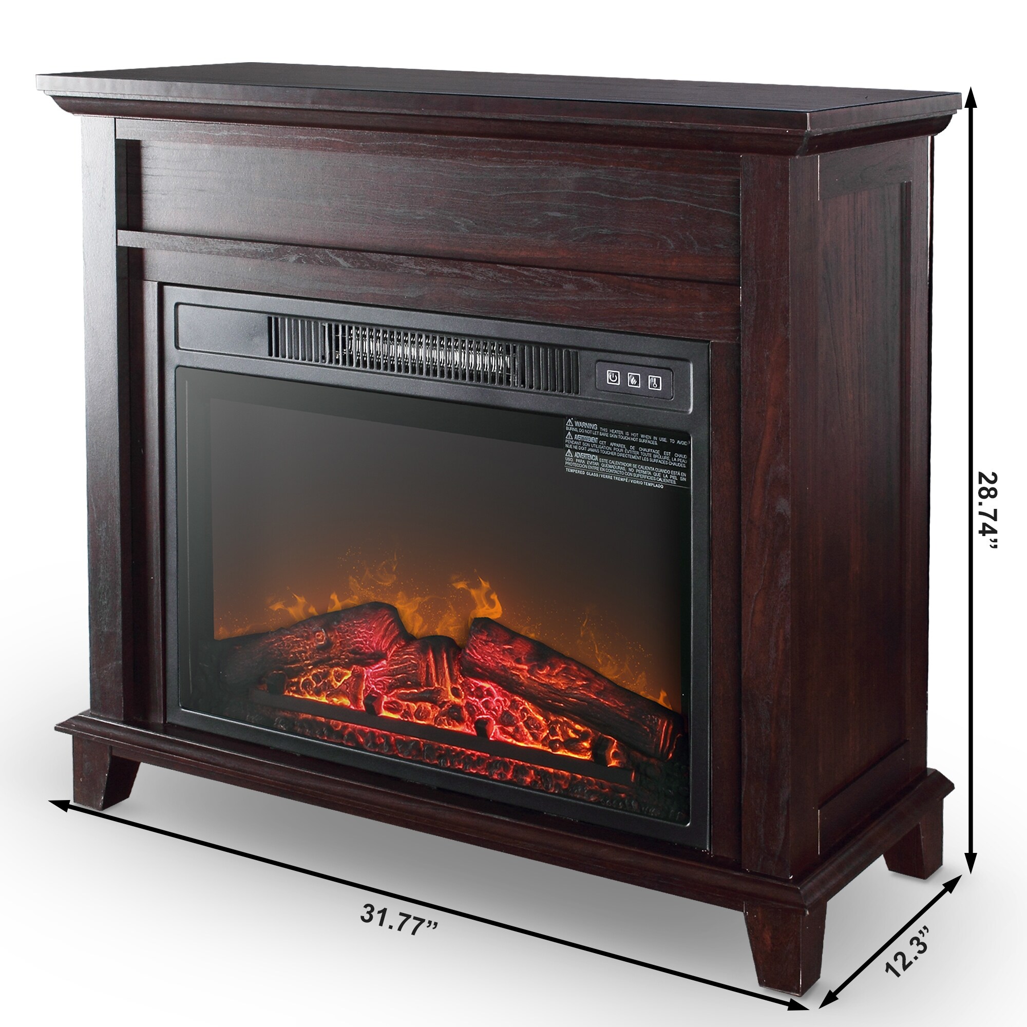 Shop Belleze 32 Wooden Push Button Insert Electric Fireplace