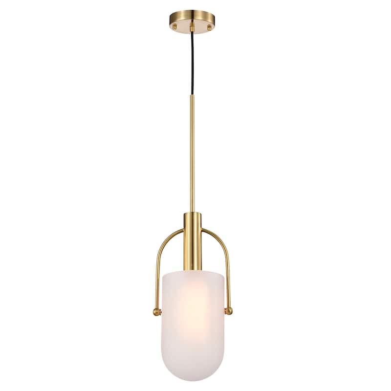 Palmella Brass and Frosted Glass Pendant Ceiling Lamp