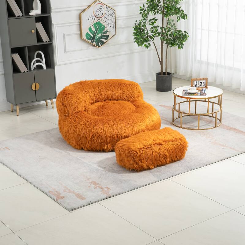 Bean Bag Chair,Floor Sofa with Handle,Accent Sofa Chair with Ottoman for Gaming Reading Relaxing