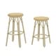 preview thumbnail 4 of 48, Elena Bohemian Round Wicker Patio Stools (Set of 2) by Furniture of America