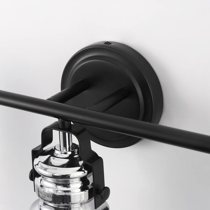 3-Light Brushed Nickel Cylinder Modern Bathroom Vanity Light with Clear Glass Shade,Wall Lamp for Mirror Kitchen Bedroom