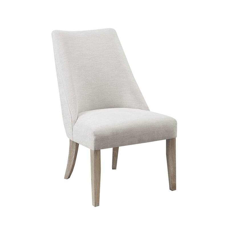 High Back Upholstered Dining Chair Set of 2 with Farmhouse Solid Legs