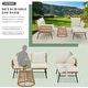 preview thumbnail 46 of 52, EROMMY 3-Piece Patio Conversation Set with Glass Table & 2 Armchairs, Seat Cushions