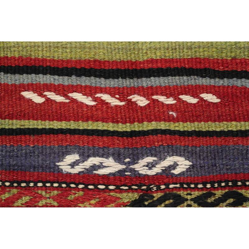 Hand Woven Oriental 100% Wool Carpet Southwestern Tribal Multi-Colored Kilim Area Rug - 7' 4'' X 4' 11''