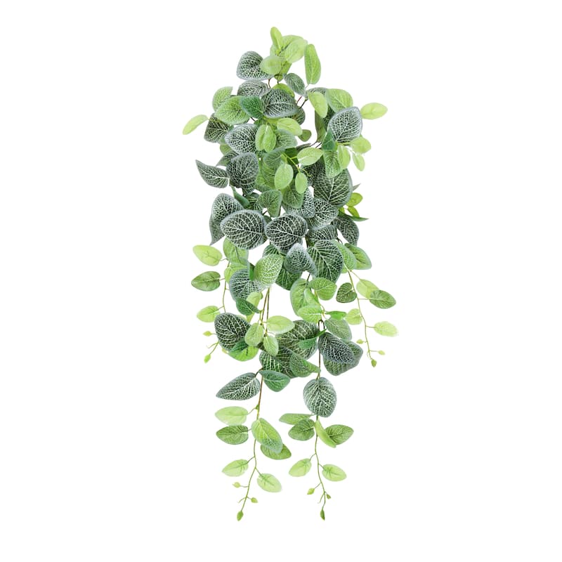Artificial Fittonia Ivy Leaf Vine Hanging Plant Greenery Foliage Bush 32in - 32" L x 12" W x 6" DP