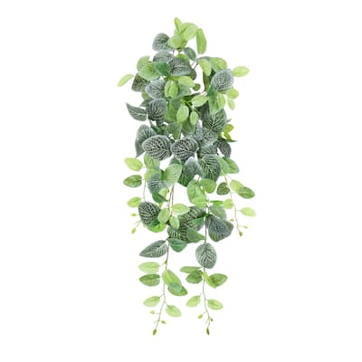 Artificial Fittonia Ivy Leaf Vine Hanging Plant Greenery Foliage Bush 32in - 32" L x 12" W x 6" DP