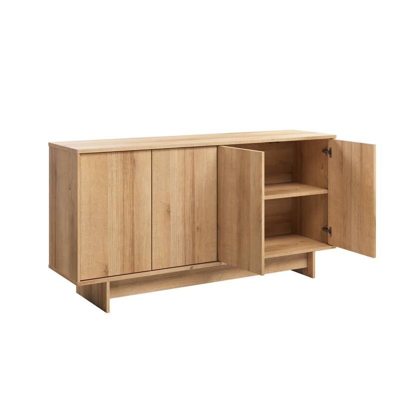 Prepac Finnley Sideboard Cabinet Buffet Cabinet with Storage, Entryway Cabinet with Adjustable Shelves