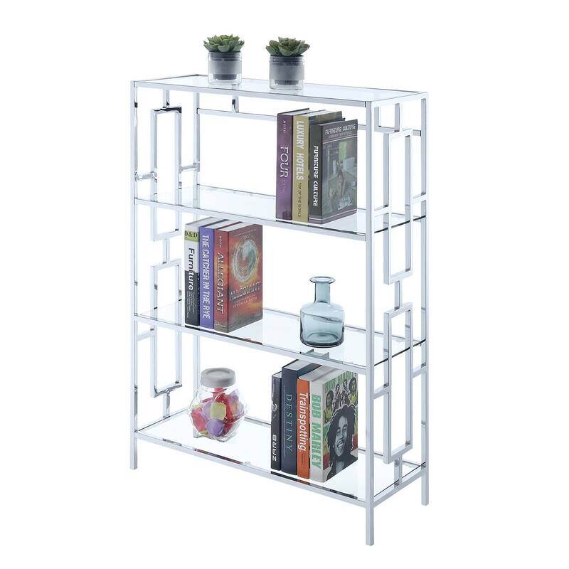 Convenience Concepts Town Square Chrome 4 Tier Bookcase